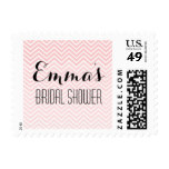 Pink Chevron Ombre Bridal Shower Postage Stamp