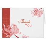 Pink Chrysanthemums Classy Wedding Thank You Card