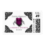Pink Corset & Black Lace Lingerie Shower Stamp