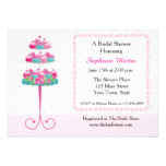 Pink Cupcake Display, Bridal Shower Card