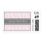Pink Damask Bridal Shower Wedding Stamps