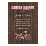 Pink Flowers Bicycle Bridal Shower Invitation