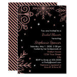 Pink Glittery Snowflakes Winter Bridal Shower Card
