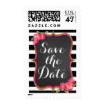 Pink Gold Black Wedding Postage Stamp