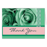 Pink & Mint Green Thank You - Bridal Shower Card