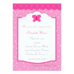 Pink Polka Dot and Butterfly Whimsical Baby Shower Card