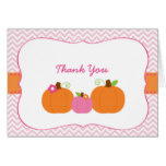 Pink Pumpkin Chevron Thank You Cards