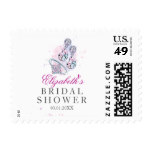 Pink Purple Sparkle Jewel Bridal Shower Stamps