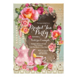 Pink Rose Pearl Bridal Tea Party Card