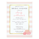Pink Stripe & Blush Peony Bridal Shower Card