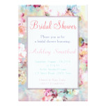 Pink Teal Watercolor Chic Floral Bridal Shower Card
