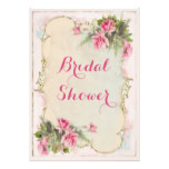 Pink Vintage Roses Shabby Chic Bridal Shower Card