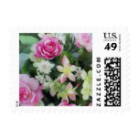 Pink Wedding Flowers Postage Stamp