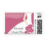 Pink / White Modern Bride Bridal Shower Stamp