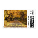 Please Join Us Fall Wedding Autumn Invitation Postage Stamp