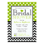 Polka Dot Apple Green & Chevron Bridal Shower Card