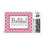 Polka Dot Pink Bridal Shower Postage Stamps