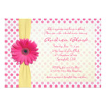 Polka Dot Pink Gerber Bridal Shower Invitation