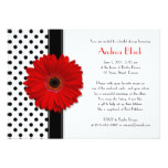 Polka Dot Red Daisy Bridal Shower Invitation