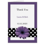 polka dots violet gerbera Thank You Card