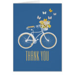 Pretty Blue and Yellow Thank You Note Card