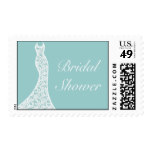 Pretty Turquoise Bridal Shower Stamp