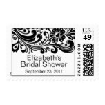 Print Floral Swirls Damask Bridal Shower Stamp