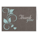 Printed Blue Glitter Rustic Thank You Cards
