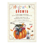 Pumpkin and Crow Halloween Shower Invitation