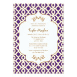 Purple and Gold Moroccan Bridal Shower Invites