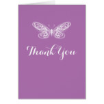 Purple Butterfly Bat Mitzvah Thank You Card