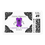 Purple Corset & Black Lace Lingerie Shower Stamp