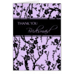 Purple Floral Thank You Bridesmaid Card