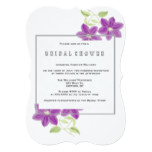 Purple flower bridal shower invitations