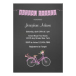 Purple Flowers Bicycle Bridal Shower Invitation