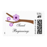 Purple Flowers Branch Floral Celebration Stamps
