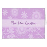 Purple Flowers Cousin Thank You Flower Girl Card