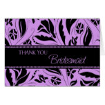 Purple Flowers Thank You Bridesmaid Card