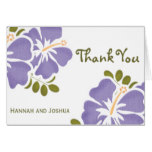 Purple Hibiscus Wedding Thank You Notes Cards