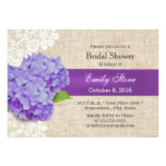 Purple Hydrangea Lace & Burlap Bridal Shower Card