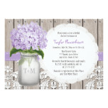 Purple Hydrangea Monogram Mason Jar Bridal Shower Card