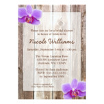 Purple Orchid Rustic Barn Wood Bridal Shower Card