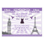 Purple Paris Bridal Shower Invitations