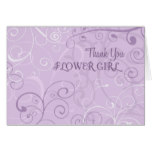 Purple Swirls Thank You Flower Girl Card