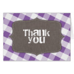Purple & White Gingham Canvas Thank You Cards