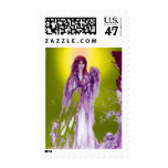 QUEEN GUINEVERE gem yellow Postage Stamp