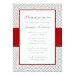 Red and Gray Chevron Bridal Shower Card