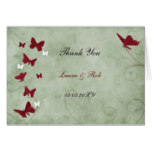red and green vintage butterfly Thank You Card