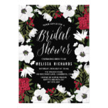 Red Anemone Blooms Bridal Shower Invitation