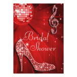 Red Disco Ball and Sparkle Heels Bridal Shower Card
